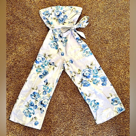 Willow Blue Floral Jumpsuit - Picture 2 of 10
